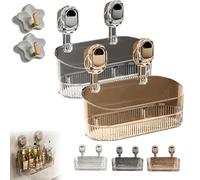 NNBWLMAEE No-Drill Bathroom Suction Storage Box, No Drill Bathroom Drain Rack, Powerful Suction Storage Box, Suctions Cup Storages Rack with Drain Hole, Removable, for Shower Kitchen Organizer (A+C)