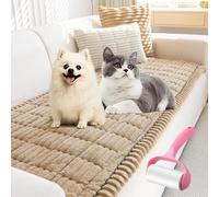 NNBWLMAEE Pawcart Couch Cover, Non-Slip Washable Couches Covers for Pets, New Thick Sofa Covers Washable, Ultra-Soft Fluffy Plush Sofa Protector, for Dogs Cats and Living Room Decor (E,23.6 * 59in)
