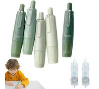 NNBWLMAEE Press Double Sided Glue Pen, Correction Tape Double-sided Adhesive, Doubles Sided Roller Retractable Correction Tapes, for School Home Office Card Photo Album Crafting Projects (Green)