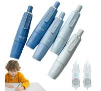 NNBWLMAEE Press Double Sided Glue Pen, Correction Tape Double-sided Adhesive, Doubles Sided Roller Retractable Correction Tapes, for School Home Office Card Photo Album Crafting Projects (Blue)