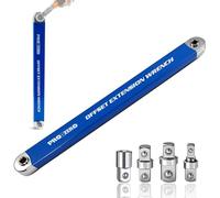 NNBWLMAEE PRO Offset Extension Wrench, Pro Zero Offset Extension Wrench Impact with 1/2", 1/4" and 3/8" Square Drive Adapters, Zero Degree Ratchet Tool for Car (1 Set)