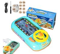 NNBWLMAEE Race Adventure Car Steering Wheel Toy, Toddler Driving Racing Car Game with Sound, Interactive Electric Driving Simulation Toy, with Suction Cups for Kids Age 3-6 Years Old (D)