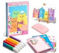 NNBWLMAEE Rainbow Squeeze Art Kit, Color Squeeze Art Scratch Paper Set, Squeegee Kit for Kids with Painting Bottles Pens Scraper, Creative Craft Party Favors Classroom Gifts (A1)