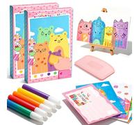 NNBWLMAEE Rainbow Squeeze Art Kit, Color Squeeze Art Scratch Paper Set, Squeegee Kit for Kids with Painting Bottles Pens Scraper, Creative Craft Party Favors Classroom Gifts (A2)