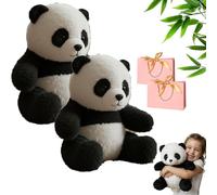 NNBWLMAEE Realistic Panda Plush for Emotionals Support, 2025 New Ultra-Soft Plush Mimics, Realistic Emotional Companion Toy, Panda Teddy, for Soothing Sleep, Loneliness Relie (2pcs*11.8in)