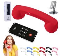 NNBWLMAEE Retro Phone Handset, Vintage Wired Handheld Cell Phone Receiver with Microphone, Bluetooth/Type-C Retro Telephone Style Landline Handle Receiver Cell Mobile Phones (Bluetooth,Red)