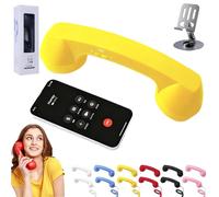NNBWLMAEE Retro Phone Handset, Vintage Wired Handheld Cell Phone Receiver with Microphone, Bluetooth/Type-C Retro Telephone Style Landline Handle Receiver Cell Mobile Phones (Bluetooth,Yellow)