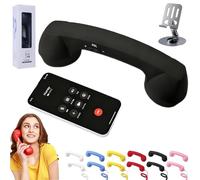 NNBWLMAEE Retro Phone Handset, Vintage Wired Handheld Cell Phone Receiver with Microphone, Bluetooth/Type-C Retro Telephone Style Landline Handle Receiver Cell Mobile Phones (Bluetooth,Black)
