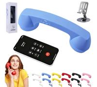 NNBWLMAEE Retro Phone Handset, Vintage Wired Handheld Cell Phone Receiver with Microphone, Bluetooth/Type-C Retro Telephone Style Landline Handle Receiver Cell Mobile Phones (Bluetooth,Blue)