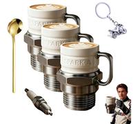 NNBWLMAEE Spark Plug Mug, Automotive Spark Plug Coffee Mug, Ceramic Sparks plug-Shaped Coffee Cup, Personalized Creative, for Car Lovers, Mechanics, Gearheads & Collectors (3pcs)