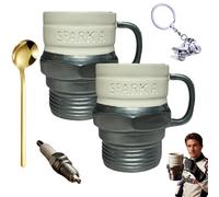 NNBWLMAEE Spark Plug Mug, Automotive Spark Plug Coffee Mug, Ceramic Sparks plug-Shaped Coffee Cup, Personalized Creative, for Car Lovers, Mechanics, Gearheads & Collectors (2pcs)