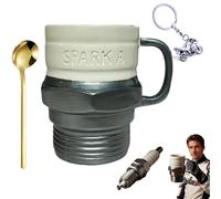 NNBWLMAEE Spark Plug Mug, Automotive Spark Plug Coffee Mug, Ceramic Sparks plug-Shaped Coffee Cup, Personalized Creative, for Car Lovers, Mechanics, Gearheads & Collectors (1pc)