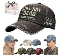 NNBWLMAEE Still Not Dead Cap Hard to Kill Hat - Funny Saying Humorous Baseball Caps, Vintage Dad Hat Break Distressed for Men Women (Denim Black)