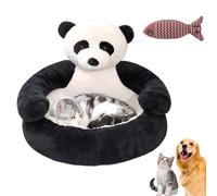 NNBWLMAEE Teddy Bear Dog Bed with Hugging Arms, Soft Plush Warm Non-Slip Cuddle Bear Pet Bed, Semi-Enclosed Cuddle Pet Sofa, with Detachable Washable Cover for Cat and Small Dogs (D,M(18.1in))