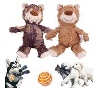 NNBWLMAEE Unbreaka-Bear, Indestructa Bear, Durabear - Juguete indestructible para perros, oso de peluche irrompible Extreme Bear 2.0, para perros masticadores agresivos, perros grandes (2 piezas-b)