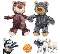 NNBWLMAEE Unbreaka-Bear, Juguete Indestructible Para Perros Masticadores Agresivos - Oso De Peluche Irrompible Extreme 2.0 (2 Piezas-D)