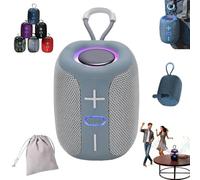 NNBWLMAEE Vibins Wireless Speaker, Vibins Light up Speaker, Modern and Chic Wireless Fabric Speakers, Portable Bluetooth Speakers with Colorful LED Lights, for Home Outdoor Travel (Gray)