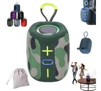 NNBWLMAEE Vibins Wireless Speaker, Vibins Light up Speaker, Modern and Chic Wireless Fabric Speakers, Portable Bluetooth Speakers with Colorful LED Lights, for Home Outdoor Travel (Camouflage)
