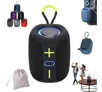 NNBWLMAEE Vibins Wireless Speaker, Vibins Light up Speaker, Modern and Chic Wireless Fabric Speakers, Portable Bluetooth Speakers with Colorful LED Lights, for Home Outdoor Travel (Black)