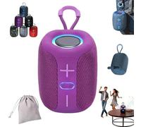 NNBWLMAEE Vibins Wireless Speaker, Vibins Light up Speaker, Modern and Chic Wireless Fabric Speakers, Portable Bluetooth Speakers with Colorful LED Lights, for Home Outdoor Travel (Purple)