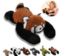 NNBWLMAEE Weighted Panda Stuffed Animal, Weighted Plush Animals for Kids & Adults - Panda Teddy Bear Dinosaur Stuffed Toys, for Anxiety Relief & Sleep Support (30cm,Raccoon)