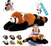 NNBWLMAEE Weighted Panda Stuffed Animal, Weighted Stuffed Animal, Weighteds Animals for Kids & Adults, Pandas Teddy Bear Dinosaur Stuffeds Toys, for Anxiety Relief & Sleep Support (25.6in,Raccoon)