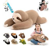 NNBWLMAEE Weighted Panda Stuffed Animal, Weighted Stuffed Animal, Weighteds Animals for Kids & Adults, Pandas Teddy Bear Dinosaur Stuffeds Toys, for Anxiety Relief & Sleep Support (25.6in,Sloth)