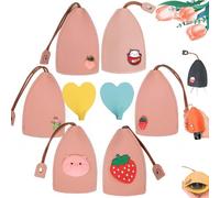 NNBWLMAEE Winkkey - Personalized Protective Pull out Key Case, WinkKey - Protective Pull out Key Case, Winkkey Key Holder, Creative Pull out Cute Large Capacity Car Key Case (6PCS-Pink)