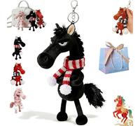 NNBWLMAEE Year of The Horse Lucky Mascot - New Year Good Luck Gift 2026, Lucky Horse Guardian, Soft Horses Plush Pendant, Meaning to Get Rich Symbolic Horses Figurine, for Backpack Purse and Bag (B)