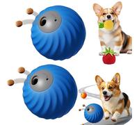 NNBWLMAEE Zoomie Buddy 2.0, 2025 Juguete Interactivo 2 En 1 para Perros, Pelota Y Comedero con Funda De Felpa De Frutas, para Mantener A Tu Perro Ocupado, Recargable por USB (2Blue)