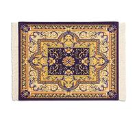 NNGT Alfombrilla de ratón, color azul, estilo vintage persa, alfombrilla de goma con flecos para escritorio, ordenador portátil, decoración de mesa