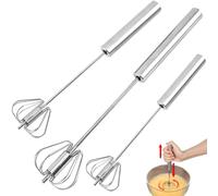 Nnicorns 3 batidores de varillas, 10 + 12 + 14 en semiautomático, eficiente y ahorro de trabajo, batidor de acero inoxidable, batidor para remover, escoba espiral, adecuado para cocinas