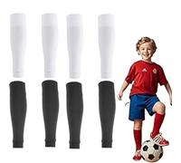 Nnicorns Fútbol Espinilleras Calcetines, Mangas Protectoras de Pantorrillas, Calcetines de Fútbol para Espinilleras, Sin género (FR/ES, Números, 36, 42, Regular, Regular, Blanco+Negro)
