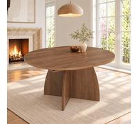 NNJN Mesa de comedor extensible 120/180 x 90 cm, adecuada para 6 - 8 personas, mesa de comedor con esquinas redondeadas, estilo sencillo, color nogal