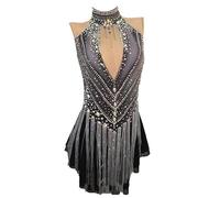 Nnnydjy Abito Da Pattinaggio Artistico Professionale Da Donna Abbigliamento Da Pattinaggio A Rotelle Su Ghiaccio Fatto A Mano Da Bambina Body Da Ginnastica Ritmica per Adulti,Negro,XXXL