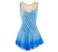 Nnnydjy Disfraz De Actuación De Patinaje sobre Hielo Femenina Calcomanía Vestidos del Concurso De Patinaje Artístico para Niñas Gradiente De Moda Gimnasia Rítmica Leotards Cristal,C,XXXL
