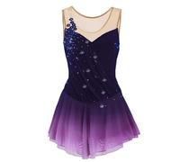 Nnnydjy Disfraz De Actuación De Patinaje sobre Hielo Femenina Calcomanía Vestidos del Concurso De Patinaje Artístico para Niñas Gradiente De Moda Gimnasia Rítmica Leotards Cristal,D,5_8Years