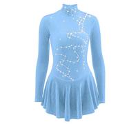 Nnnydjy Disfraz De Práctica De Patinaje sobre Hielo De Terciopelo para Mujer Vestidos De Entrenamiento De Patinaje Artístico Leotardos De Gimnasia Rítmica para Niñas Elasticidad,A,XL