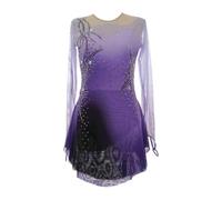 Nnnydjy Falda De Competición De Patinaje Femenino Traje De Patinaje sobre Ruedas para Mujer Vestido De Patinaje Artístico Profesional para Niña Maillot De Ballet Gimnasia Degradado,Púrpura,12_15Years