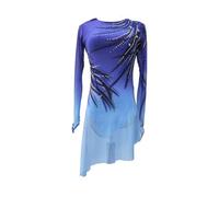 Nnnydjy Falda Larga De Competición De Patinaje Artístico para Niñas Vestido De Baile De Gimnasia Y Ballet para Mujeres Maillot De Patinaje sobre Hielo Trajes Deportes De Invierno,Azul,4_6Years