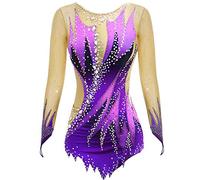 Nnnydjy Maillots De Gimnasia Rítmica Hechos A Mano para Niñas Vestido De Patinaje Artístico sobre Hielo Conjuntos De Una Pieza para Gimnasia Acrobática para Mujer Traje De Aeróbic,K,M