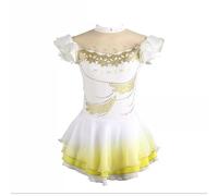 Nnnydjy Ropa De Danza para Patinaje Artístico Vestido De Patinaje sobre Hielo para Niñas Traje De Competición De Gimnasia para Mujeres Maillot De Ballet Elástico para Niñas Pequeñas,Blanca,XXL