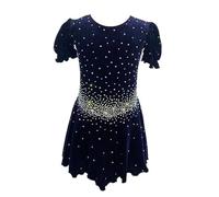 Nnnydjy Ropa De Patinaje Artístico Hecha A Mano Vestido De Patinaje Artístico para Mujer Traje De Actuación De Gimnasia Conjuntos De Gimnasia Acrobática De Una Sola Pieza,Azul,11_13Years