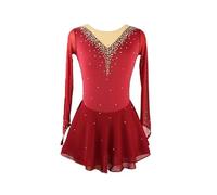 Nnnydjy Ropa para Competiciones De Patinaje sobre Hielo Vestido De Patinaje Artístico Hecho A Mano Traje De Patinaje sobre Ruedas para Niñas Y Mujeres Maillot De Gimnasia,A,15_16Years