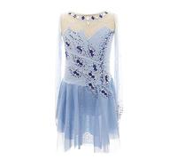 Nnnydjy Traje De Patinaje Artístico Profesional Femenino Vestido De Patinaje Artístico Femenino Ropa Deportiva De Gimnasia Artística para Mujer Maillots De Ballet Hechos A Mano,Azul,5_8Years