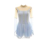 Nnnydjy Vestido De Competición De Patinaje Artístico Femenino Traje De Patinaje sobre Hielo Y Ruedas para Niñas Traje De Patinaje Sencillo Y Elegante para Mujer Mallas De Gimnasia,Azul,5_8Years