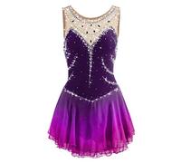 Nnnydjy Vestido De Competición De Patinaje Artístico Sin Mangas Disfraz De Práctica De Patinaje sobre Hielo Mujer Niña Desgaste del Leotardo del Tutú De Gimnasia De La Elasticidad,G,4_6Years