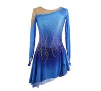 Nnnydjy Vestido De Competición De Patinaje Artístico sobre Hielo para Mujer Traje De Patinaje para Niñas Hecho A Mano para Deportes Al Aire Libre Maillot De Gimnasia Profesional,Azul,5_8Years