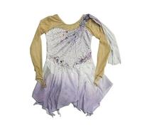 Nnnydjy Vestido De Danza para Patinaje Artístico Femenino Traje Profesional De Competición De Patinaje sobre Hielo para Niñas Falda De Gimnasia Rítmica Hecha A Mano para Adultos,Púrpura,M