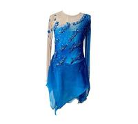 Nnnydjy Vestido De Patinaje Artístico para Mujer Ropa De Competición para Patinaje sobre Hielo Y Ruedas para Niñas Traje De Gimnasia Conjunto De Gimnasia Acrobática De Una Pieza,Azul,5_8Years